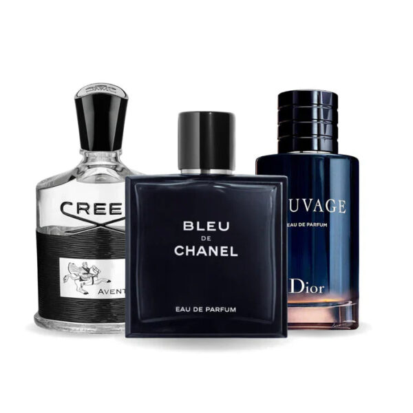 Bundle of 3 Fragrances Creed AVENTUS, BLEU DE CHANEL e Dior SAUVAGE 100ml