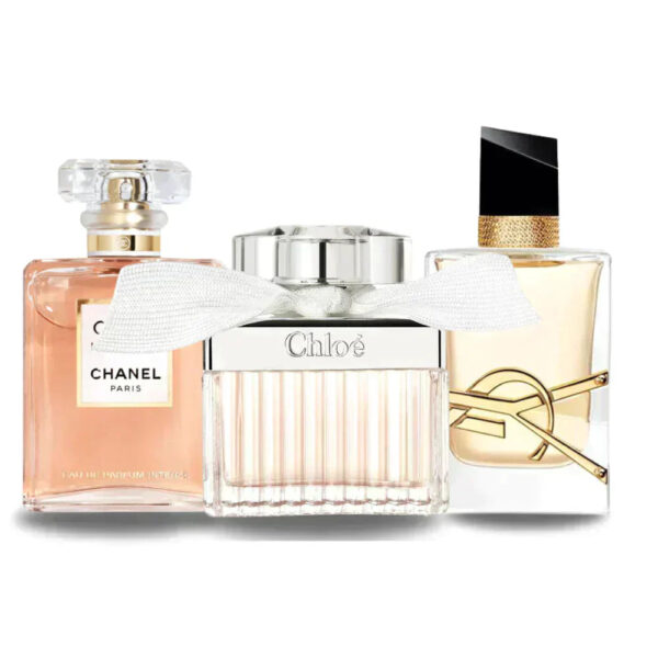 Bundle of 3 Fragrances Chanel COCO MADEMOISELLE, Yves Saint Laurent LIBRE e CHLOÉ 100ml